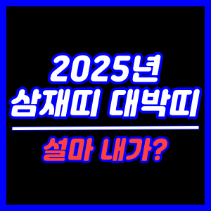 2025년 삼재띠 대박띠