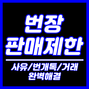 번장 판매제한 (사유,번개톡,거래)